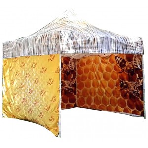 Шатер раздвижной  "Пчеловод" 3х3 УКРАИНА с принтом для продажи продукции пчеловодства. Цена с принтом по одной стене